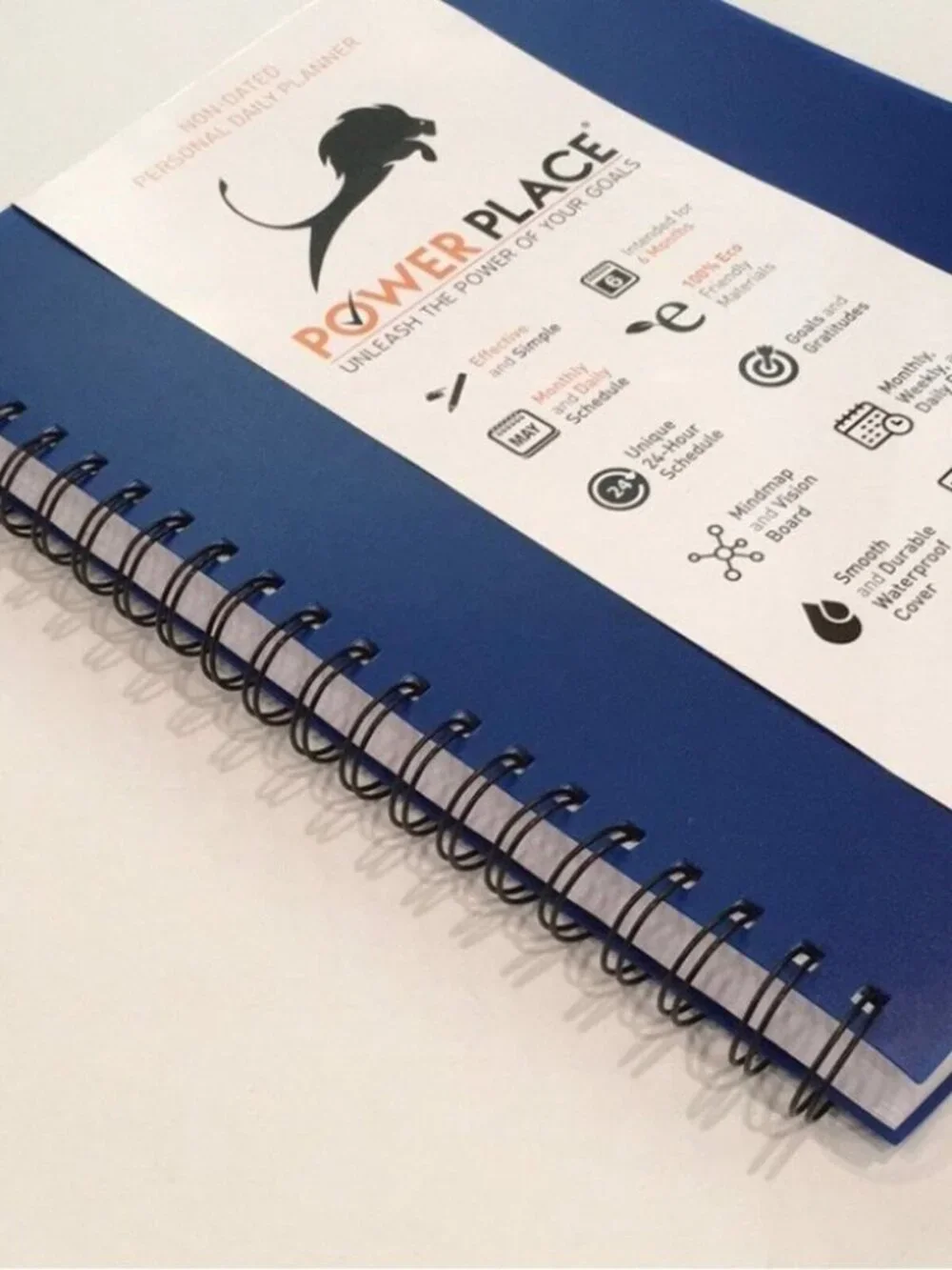 Power Place Personal Daily Planner‎ Non-Dated 6 Months 8.5x11 Blue